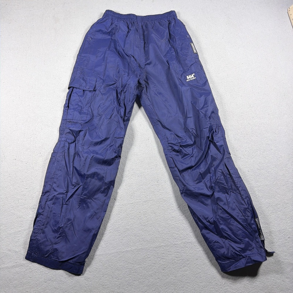 Helly Hansen Rain Pants Mens 32 Blue Helly Tech Waterproof Cargo Lined Hiking